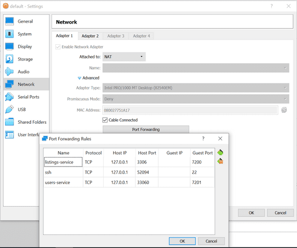 VirtualBox Port Forwarding